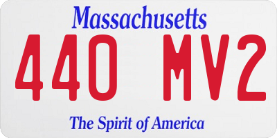 MA license plate 440MV2