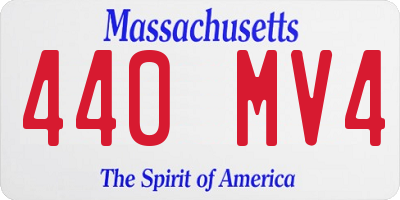 MA license plate 440MV4