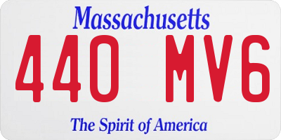 MA license plate 440MV6