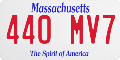 MA license plate 440MV7