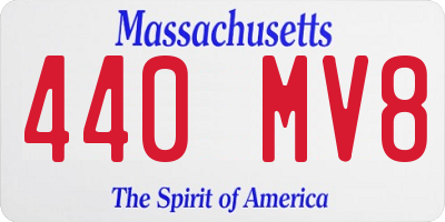 MA license plate 440MV8