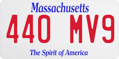 MA license plate 440MV9