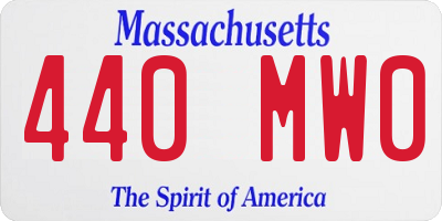 MA license plate 440MW0
