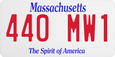 MA license plate 440MW1