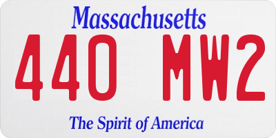 MA license plate 440MW2