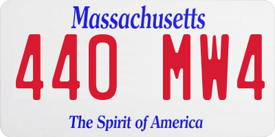 MA license plate 440MW4
