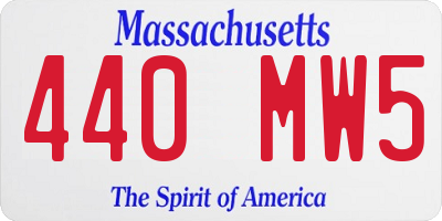 MA license plate 440MW5