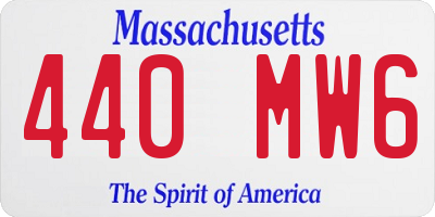 MA license plate 440MW6