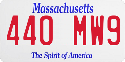 MA license plate 440MW9
