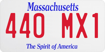 MA license plate 440MX1