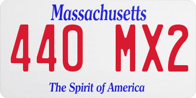 MA license plate 440MX2