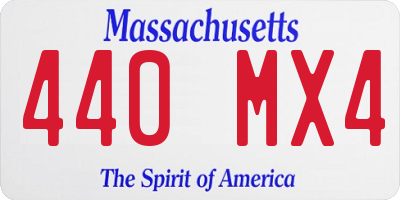 MA license plate 440MX4