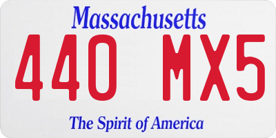 MA license plate 440MX5