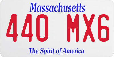 MA license plate 440MX6