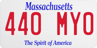 MA license plate 440MY0