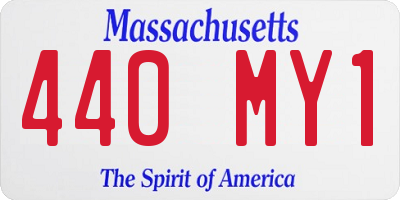 MA license plate 440MY1
