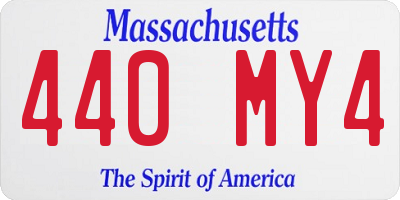 MA license plate 440MY4