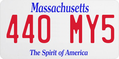 MA license plate 440MY5