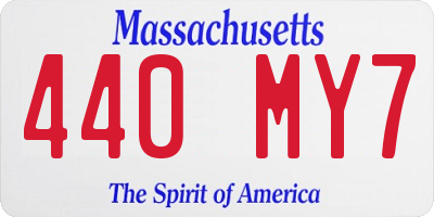 MA license plate 440MY7