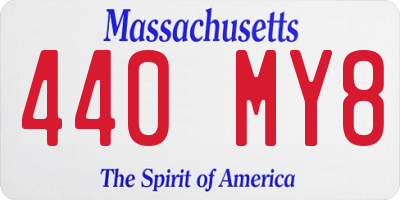 MA license plate 440MY8