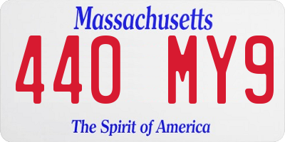 MA license plate 440MY9