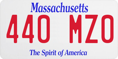 MA license plate 440MZ0