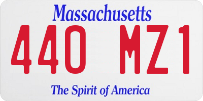 MA license plate 440MZ1