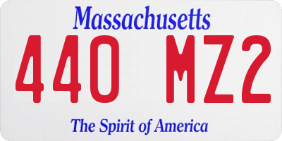 MA license plate 440MZ2