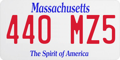 MA license plate 440MZ5
