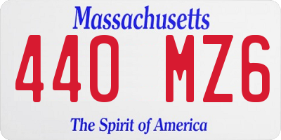 MA license plate 440MZ6