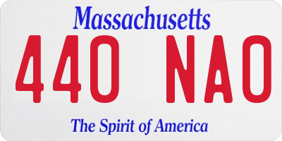 MA license plate 440NA0
