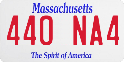 MA license plate 440NA4