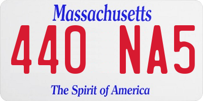 MA license plate 440NA5