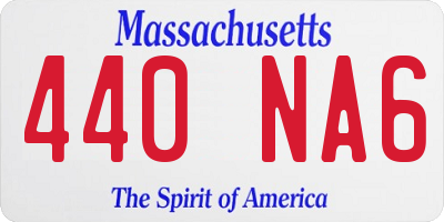 MA license plate 440NA6