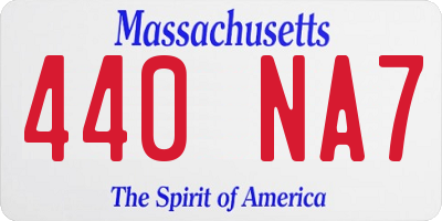 MA license plate 440NA7
