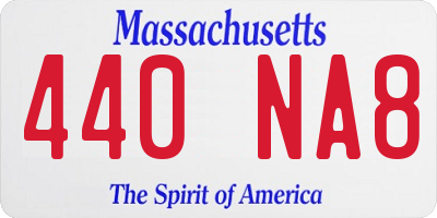 MA license plate 440NA8