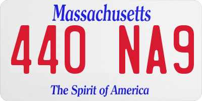MA license plate 440NA9