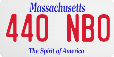 MA license plate 440NB0