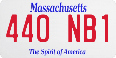 MA license plate 440NB1
