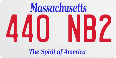 MA license plate 440NB2