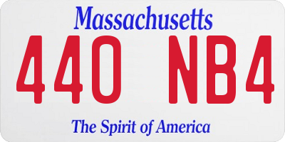 MA license plate 440NB4