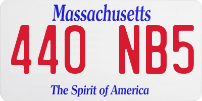 MA license plate 440NB5