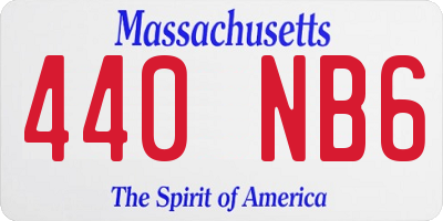 MA license plate 440NB6