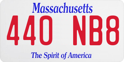 MA license plate 440NB8