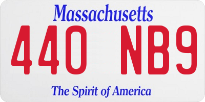 MA license plate 440NB9