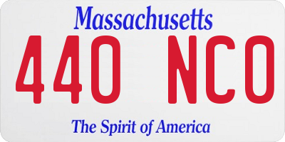 MA license plate 440NC0