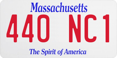 MA license plate 440NC1