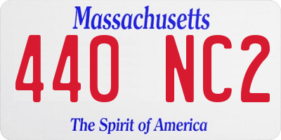 MA license plate 440NC2