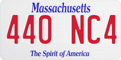 MA license plate 440NC4