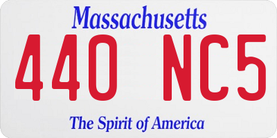 MA license plate 440NC5